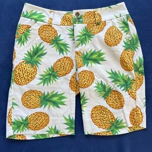 LoudMouth Piña Colada Bermuda Shorts, Pineapples, Size 0 🍍